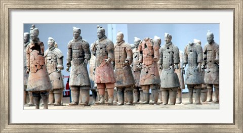 Framed Terra Cotta Warriors and Pits, Xian, Shaanxi, China Print