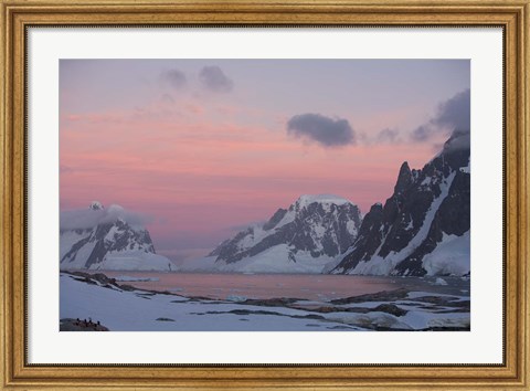 Framed Sunset Light on Lemaire Channel, Antarctic Peninsula Print