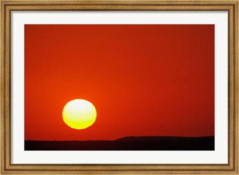 Framed Sunset, Masai Mara Game Reserve, Kenya Print