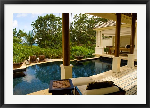 Framed Villa at Banyan Tree Resort on Mahe Island, Seychelles Print