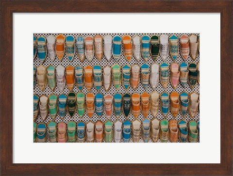 Framed Tunisia, Tunis, Carthage, Market, babouches slippers Print