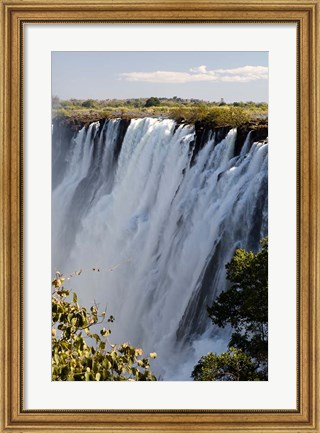 Framed Victoria Waterfalls, Zambesi River, Zambia. Print