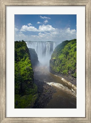 Framed Victoria Falls and Zambezi River, Zimbabwe Print