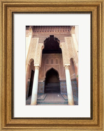 Framed Zellij (Mosaic Tilework) at the Saddian Tombs, Morocco Print