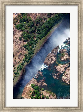 Framed Zimbabwe, Victoria Falls, border of Zambia/Zimbabwe Print