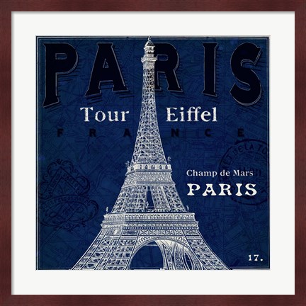 Framed Blueprint Tour Eiffel Print