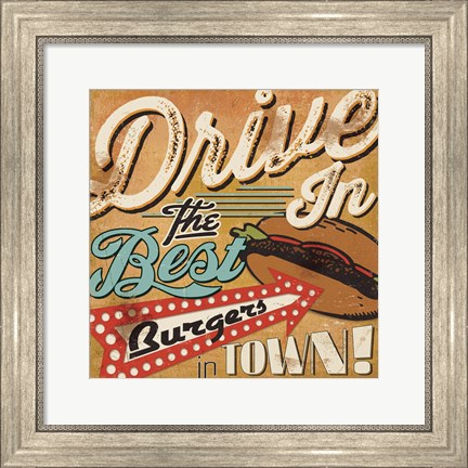 Framed Diners and Drive Ins I Print