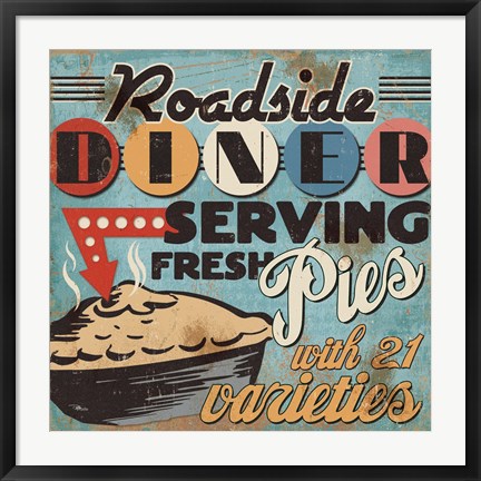 Framed Diners and Drive Ins II Print
