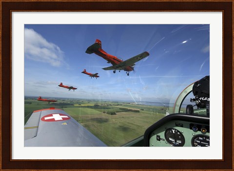 Framed Inside the Pilatus PC-7 turboprop trainer of the Swiss Air Force display team Print