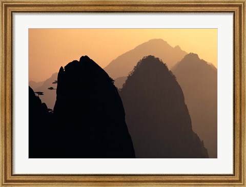 Framed China, Huangshan Mountains, Sunlight Print