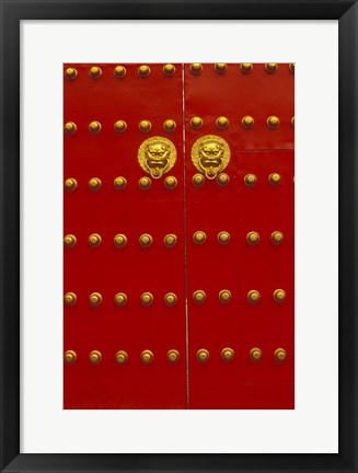 Framed Red Gates by Forbidden City, Beijing, China Print