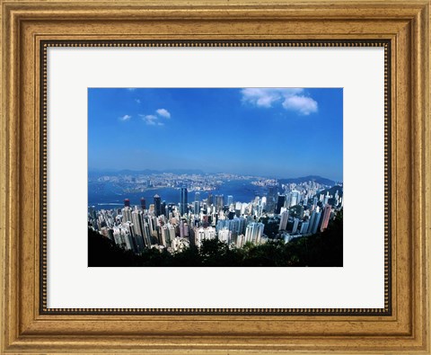 Framed Majestic Hong Kong Harbor from Victoria Peak, Hong Kong, China Print