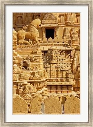 Framed Carvings on Jain Temple, Jaisalmer, India Print