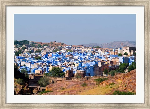 Framed Blue City of Jodhpur from Fort Mehrangarh, Rajasthan, India Print