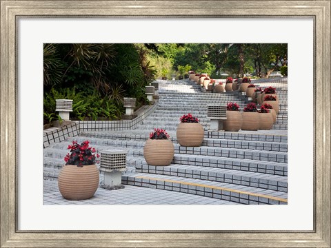 Framed Steps in Hong Kong Park, Hong Kong, China Print