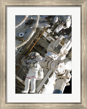 Framed Construction and Maintenance on the International Space Station Print