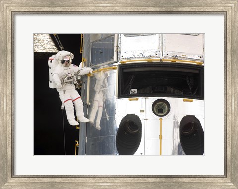 Framed Astronaut performs work on the Hubble Space Telescope Print