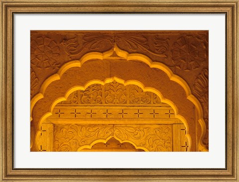 Framed Carved Sandstone Arches, Jaisalmer, Rajasthan, India Print