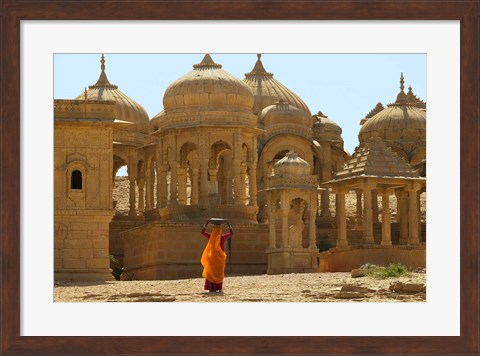 Framed Bada Bagh with Royal Chartist and Finely Carved Ceilings, Jaisalmer, Rajasthan, India Print