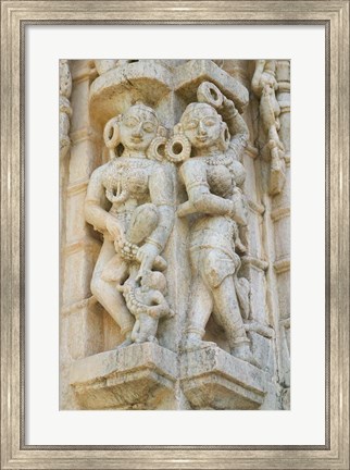 Framed Ranakpur Jain Temple with Carving Between Ghanerao and Udaipur, Rajasthan, India Print