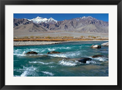 Framed India, Ladakh, Indus River, Himalaya range Print