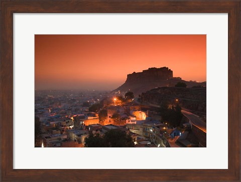 Framed Meherangarh Fort and Town, Rajasthan, India Print