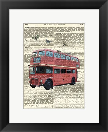 Framed Butterfly London Bus Print