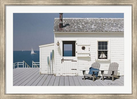 Framed Dock House Print