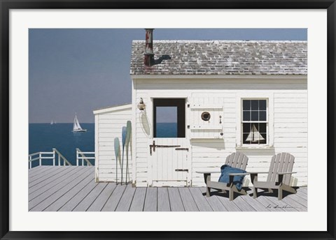 Framed Dock House Print