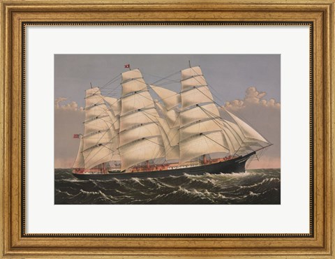 Framed Clipper Ship &quot;Three Brothers&quot;, ca. 1875 Print