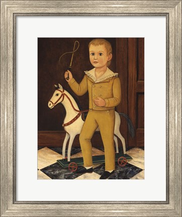 Framed Boy with Horse Print