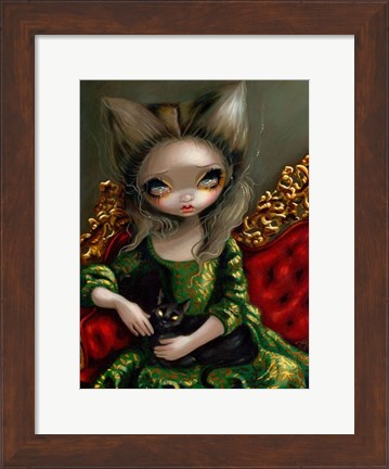 Framed Princess with a Black Cat Print