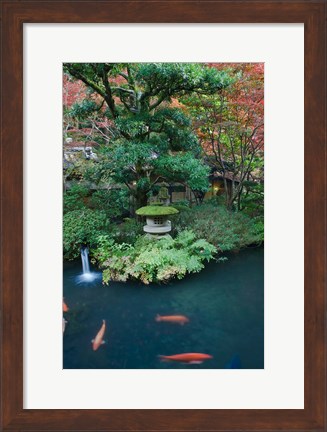 Framed Japanese Garden, Tokyo, Japan Print