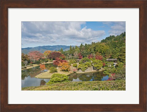 Framed Yokuryuichi Pond, Shugakuin Imperial Villa, Kyoto, Japan Print