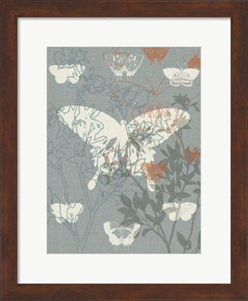 Framed Flowers &amp; Butterflies II Print