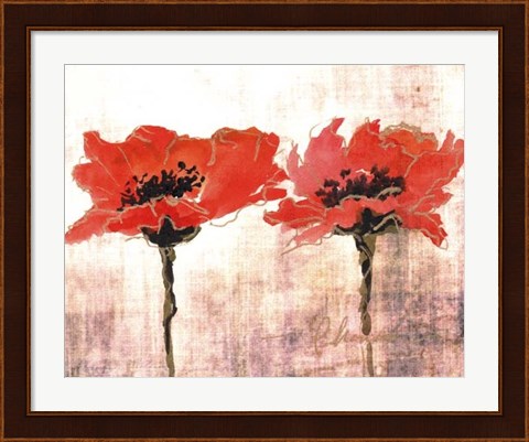 Framed Vivid Red Poppies V Print
