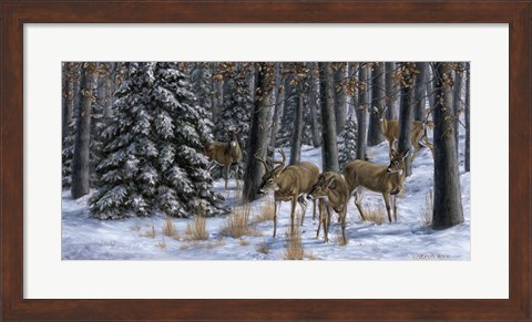 Framed Winter Gathering Print