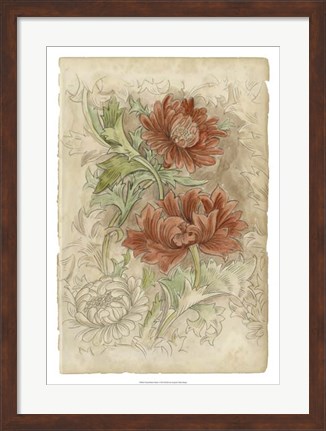 Framed Floral Pattern Study I Print