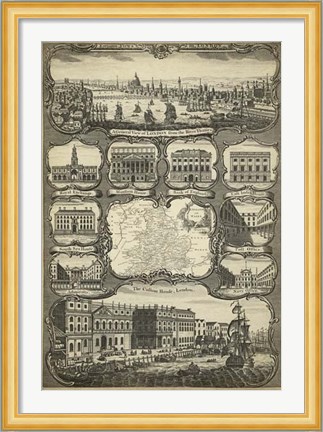 Framed Various Views of London Print