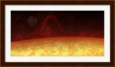 Framed Artist&#39;s concept of a Hot Jupiter orbiting a star named 51 Pegasi Print