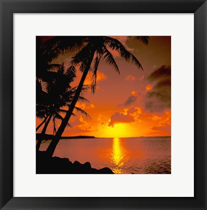Framed Ocean View at Sunset, Australia Print