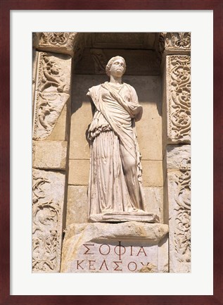 Framed Statue in Historical Wall at Ruins of Ephesus, Turkey Print