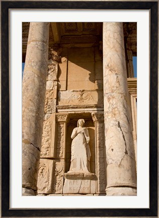 Framed Turkey, Kusadasi, Ephesus, Celsus Library statue detail Print