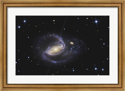 Framed NGC 1097, Barred Spiral Galaxy in the Constellation Fornax Print