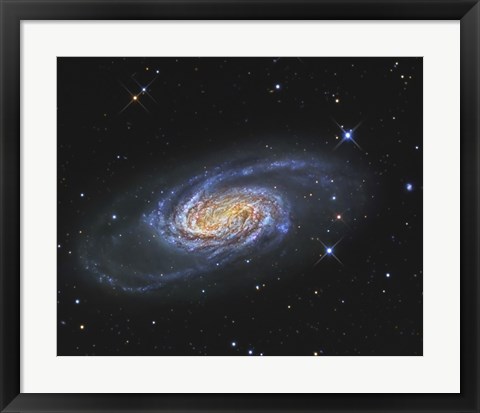 Framed NGC 2903, A Barred Spiral Galaxy in the Constellation of Leo Print