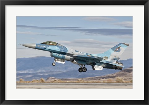 Framed F-16A Fighting Falcon, US Navy TOPGUN Naval Fighter Weapons School Print