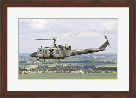 Framed Italian Air Force AB-212 ICO helicopter over France Print