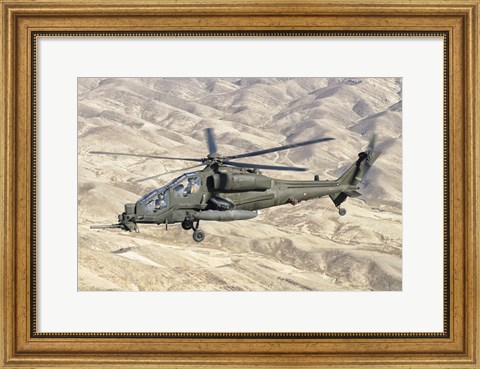 Framed Italian Army AW-129 Mangusta over Afghanistan Print