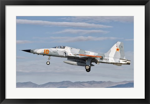 Framed Side view of a F-5N Freedom Fighter aircraft Print