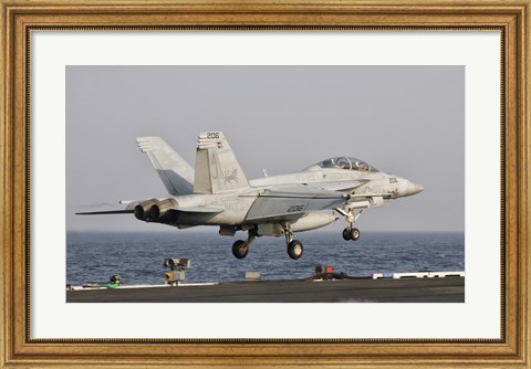 Framed F/A-18F Super Hornet Launches from the USS George HW Bush Print